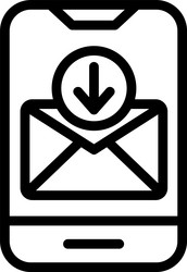 receive linear style icon design vector image
