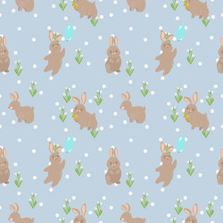 seamless pattern with rabbit vector image