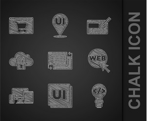 set ui or ux design front end development web vector image