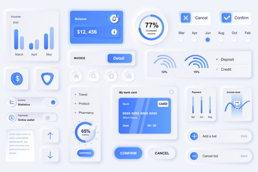 user interface elements for finance mobile app vector image