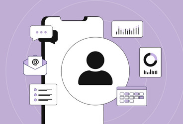 user profile and analytics on smartphone screen vector image
