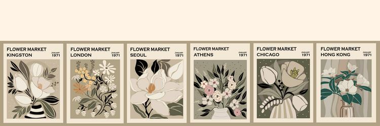 Abstract Floral Market Prints Vector Image