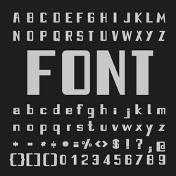 Bold font type letters and numbers vector