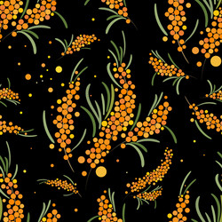 Seabuckthorn seamless pattern abstract vector