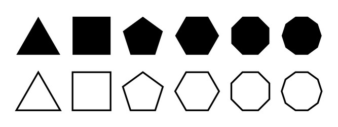 set of basic geometric figures triangle square vector image