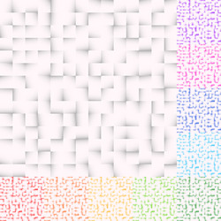 set of mosaic patterns in several color squares vector image