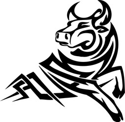 bull in tribal style - image Vector Image