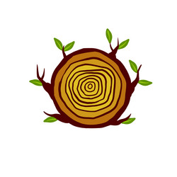 Cut tree trunk stump cross section Royalty Free Vector Image