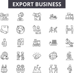 Export business line icons for web and mobile vector