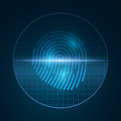 fingerprint high-tech for computer system security vector image