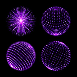 Neon Light Globe with Particle Connection vector image
