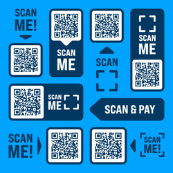 scan me qr code sticker with text online payment vector image