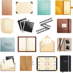 scrapbook notepad diary collection vector image