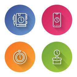 set line daily paper notepad alarm clock app vector image
