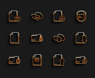 set line document folder protection delete file vector image