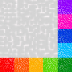 set of mosaic patterns in several color squares vector image