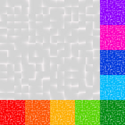 set of mosaic patterns in several color squares vector