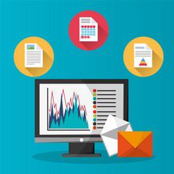 spreadsheet computer infographic design vector image