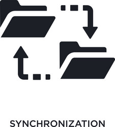 black synchronization isolated icon simple vector image