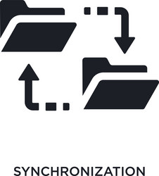 Black synchronization isolated icon simple vector