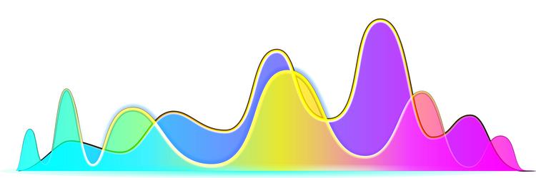 colorful sound waves are undulating creating vector image