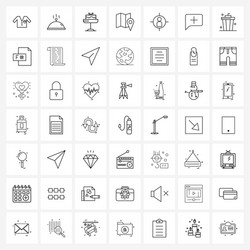 isolated symbols set 49 simple line icons vector image