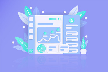 realistic style dashboard website with flat color vector image
