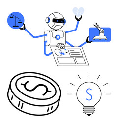 robotic automation in finance and healthcare ai vector image