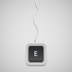 simplified keyboard with one character only vector image