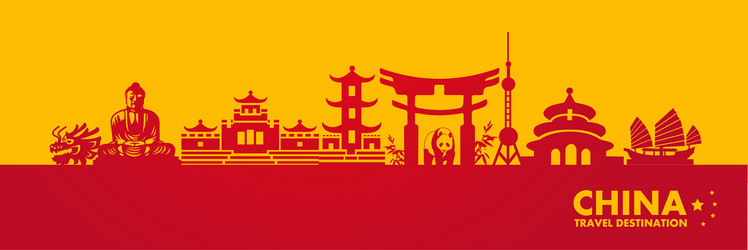 China travel destination vector