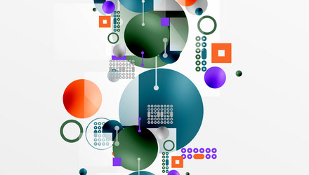 circles and elements geometric abstract background vector image