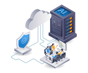 Cloud Security Team - Data Center Infographic vector image