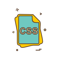 css file type icon design vector image