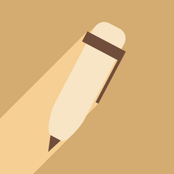 flat with shadow icon and mobile application pen vector image