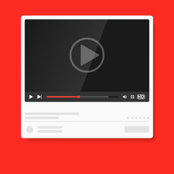Modern Video Player UI Mockup vector image