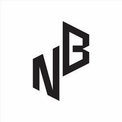 nb initial letters logo monogram with up to down vector image