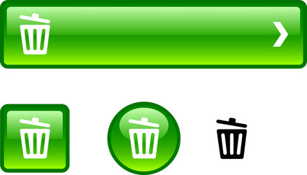 recycle bin button set vector image