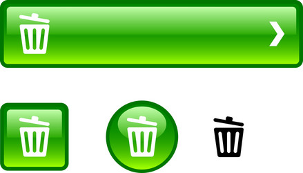 Recycle bin button set vector