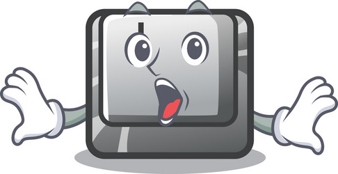 surprised button i in cartoon game vector image