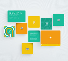 template with icons on tiled background vector image