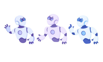 vibrant and colorful robots in dynamic motion vector image