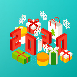Winter Holiday Presents - New Year 2020 Vector Image