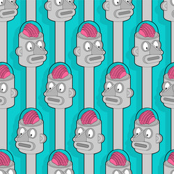 artificial intelligence pattern seamless robot vector image