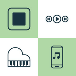 audio icons set collection of octave vector image