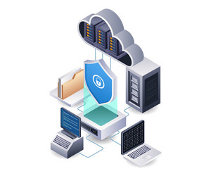 cloud server security data center technology vector image