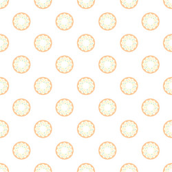 Donuts with colored glaze on pattern background vector