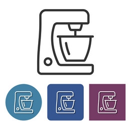 Food processor line icon in different variants vector