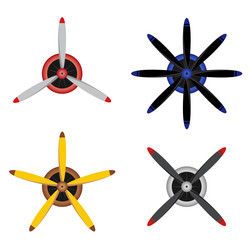 front view of plane propellers set vector image
