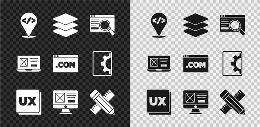 set front end development layers ui or ux design vector image