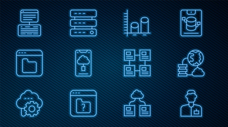 set line analyst engineer network cloud vector image